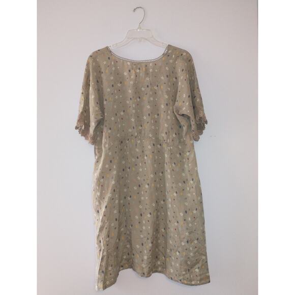 Vtg Johnny Was Vintage 100% Silk V-Neck Dress Medium Lightweight Summer Coverup - Picture 11 of 14